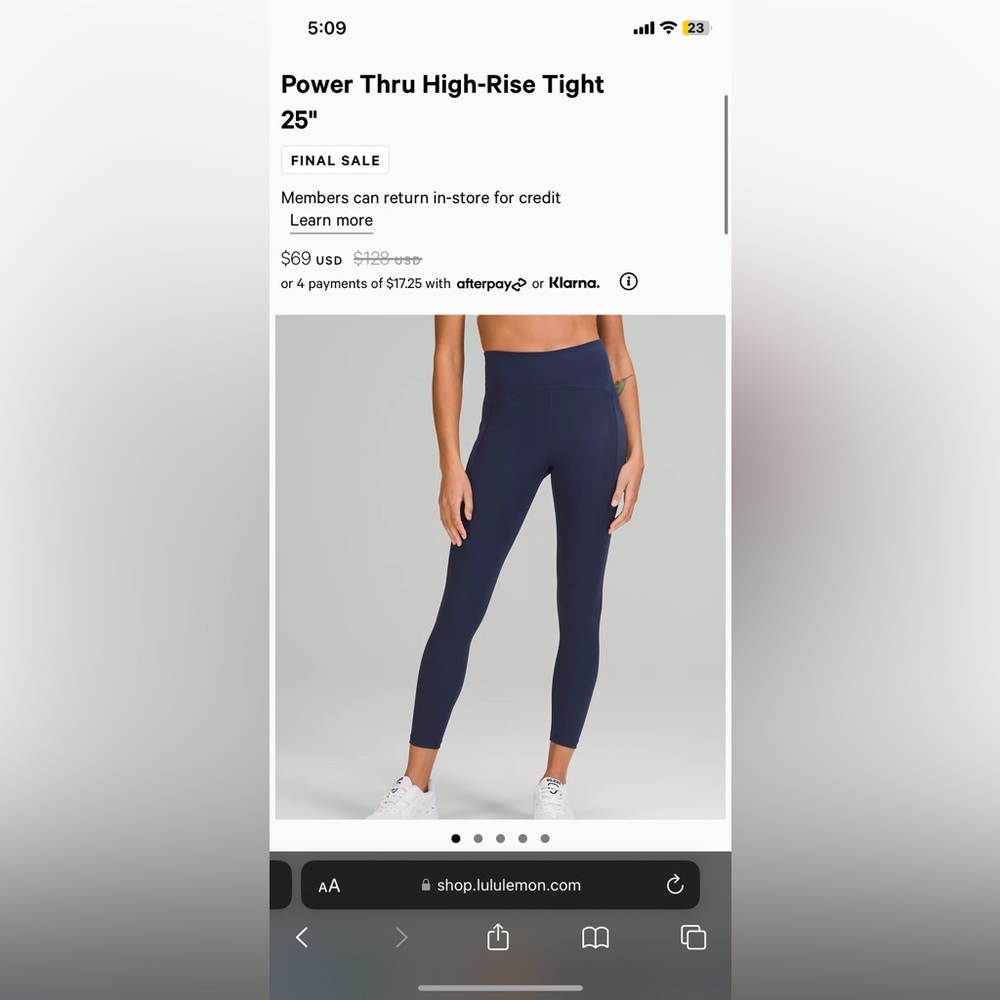 Navy blue lululemon leggings